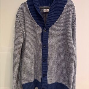 Bensimon Navy and Gray Cardigan Sweater